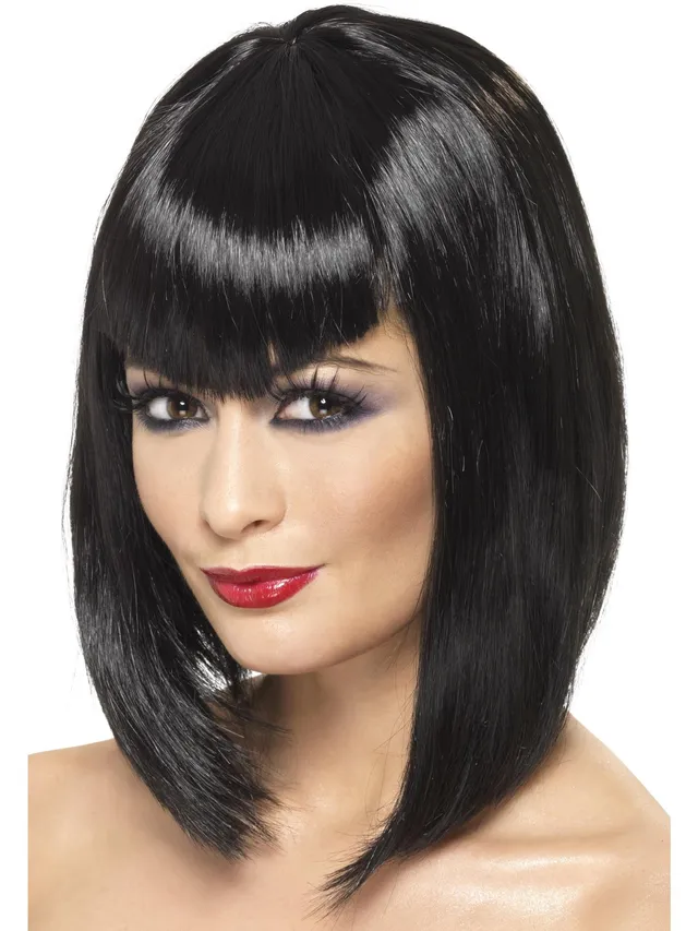 smiffys-fever-vamp-per-cke-schwarz-kurz-bob-mit-pony image 1