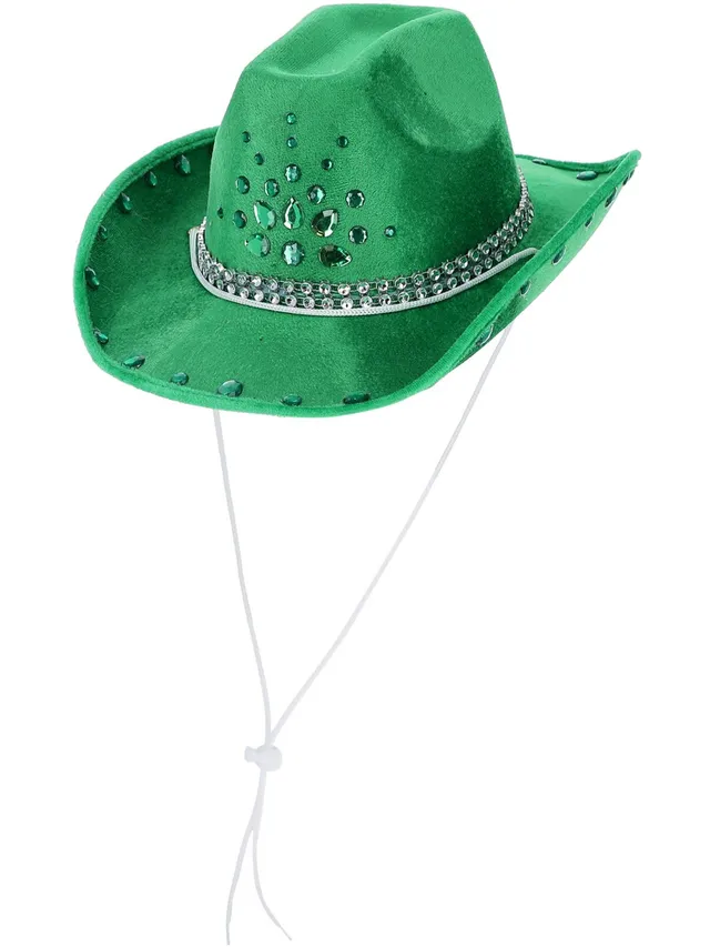 smiffys-fever-green-rhinestone-cowboyhut-gr-n-strass image 1