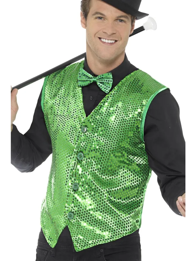 smiffys-fever-paillettenweste-gr-n-herren-gr-m image 1
