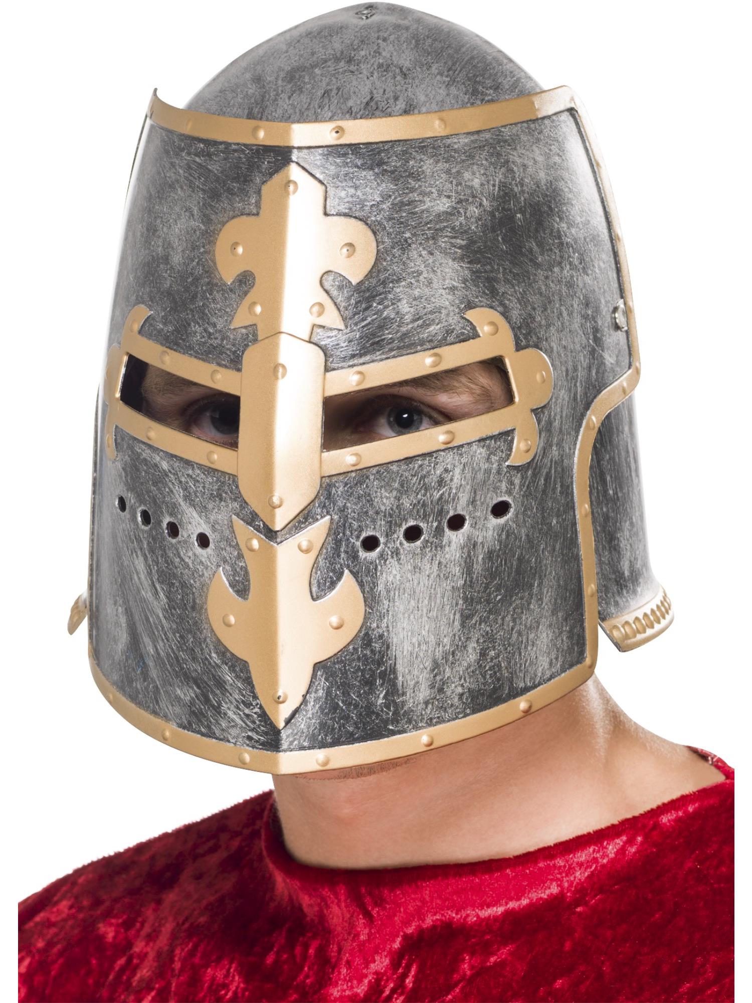 smiffys-fever-kreuzritter-helm-silber-gold-ritter-kost-m image 1