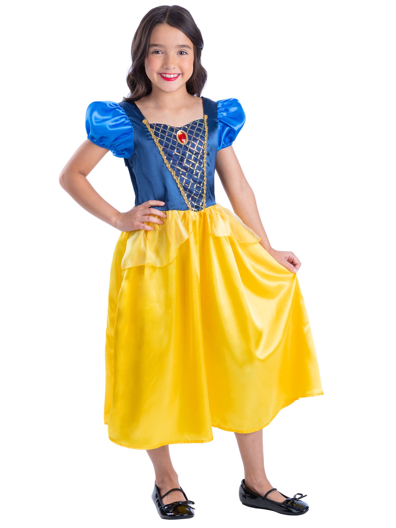 smiffys-snow-princess-kost-m-kinder-blau-gelb-mit-tiara image 3