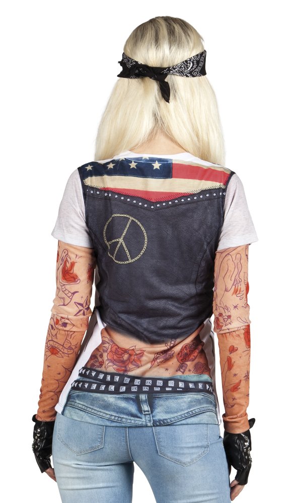boland-costumes-biker-girl-t-shirt-motivdruck-gr-m-kurzarm image 2