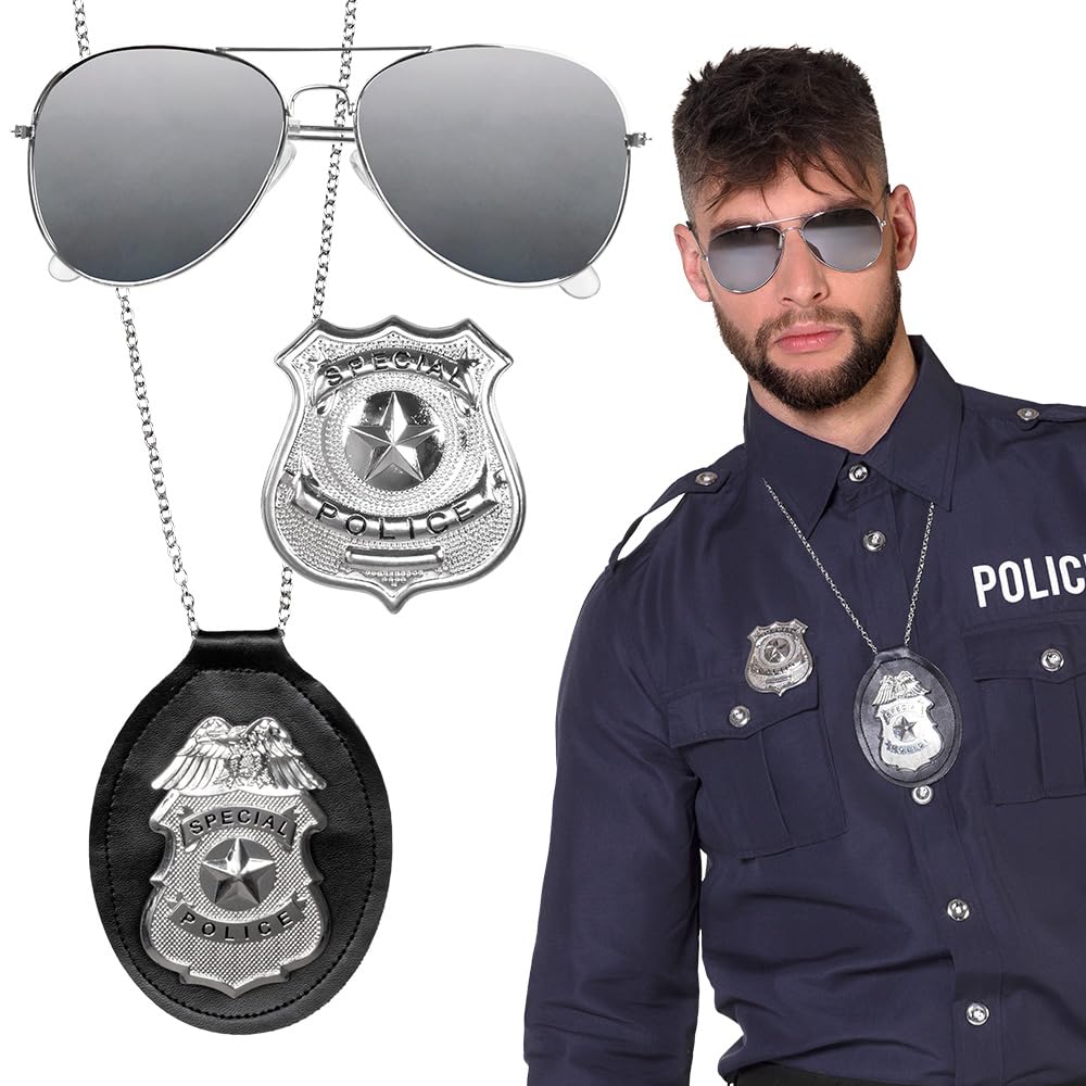 boland-01417-polizei-set-3-teilig-special-police-silber image 1