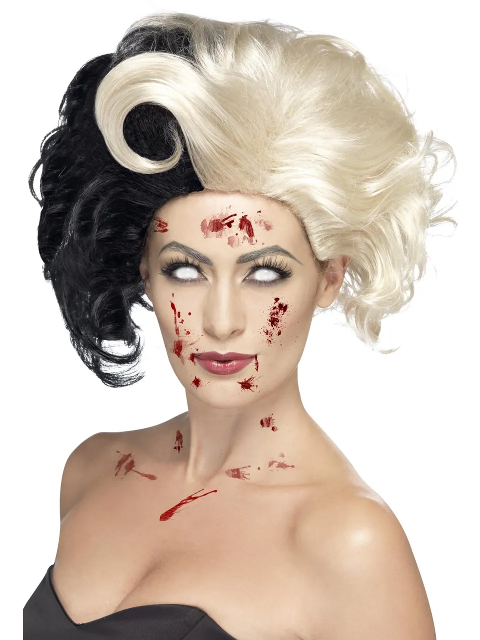 smiffys-fever-evil-madame-per-cke-schwarz-blond-damen image 1