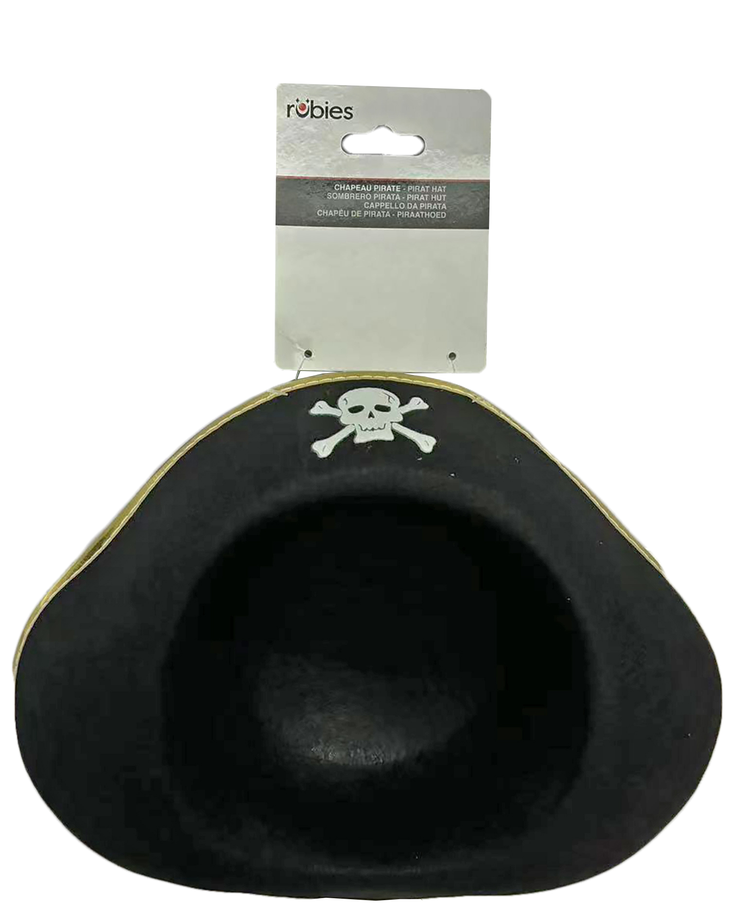 rubies-piratenhut-schwarz-filz-mit-totenkopf-goldborte image 2
