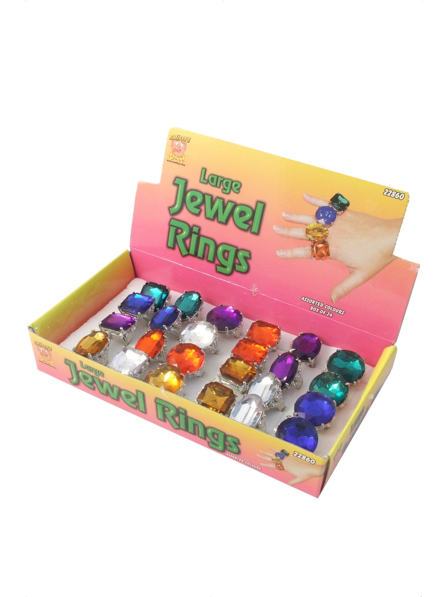 smiffys-fever-schmuck-ringe-24er-set-bunt-einheitsgr-e image 2