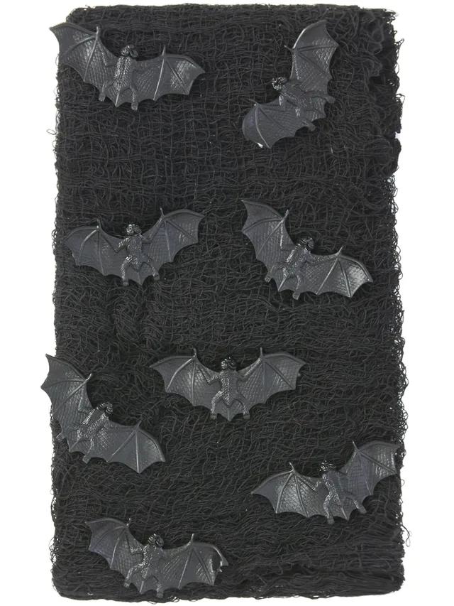 smiffys-fever-fledermaus-grusel-tuch-deko-set-schwarz image 1
