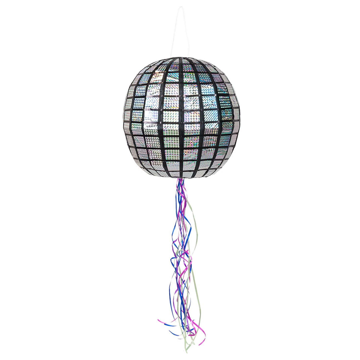 boland-pinata-discokugel-30-cm-pull-pinata-partyspiel-silber image 1