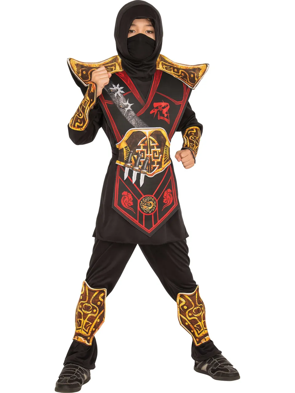 rubies-ninja-kost-m-luxe-schwarz-6-teiliges-karnevalskost-m image 1