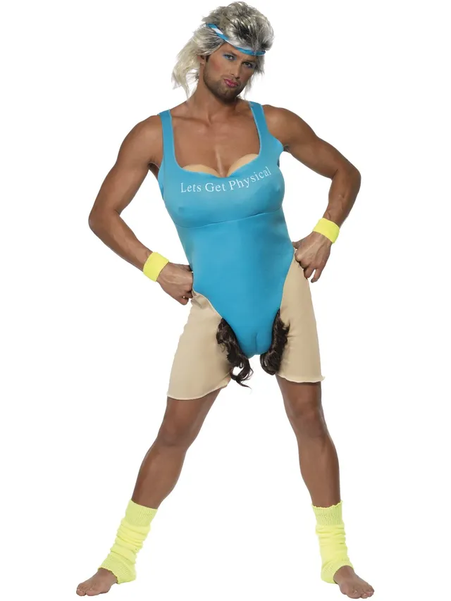 smiffys-fever-lets-get-physical-kost-m-herren-blau-80er image 1