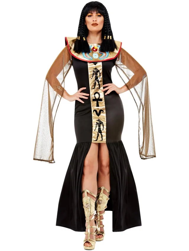smiffys-fever-gypterin-kost-m-schwarz-damen-s-kleid-cape image 1