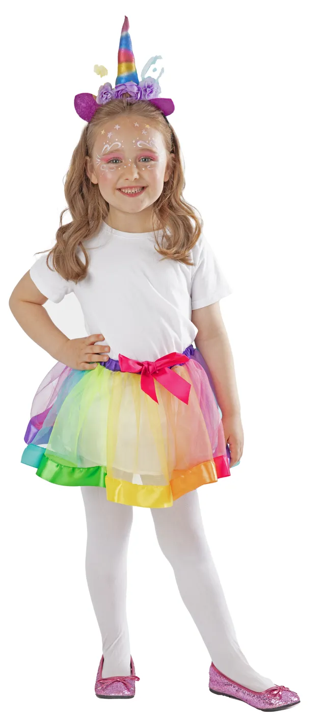 rubies-licorne-einhorn-kost-m-tutu-bunt-mit-rosa-schleife image 1