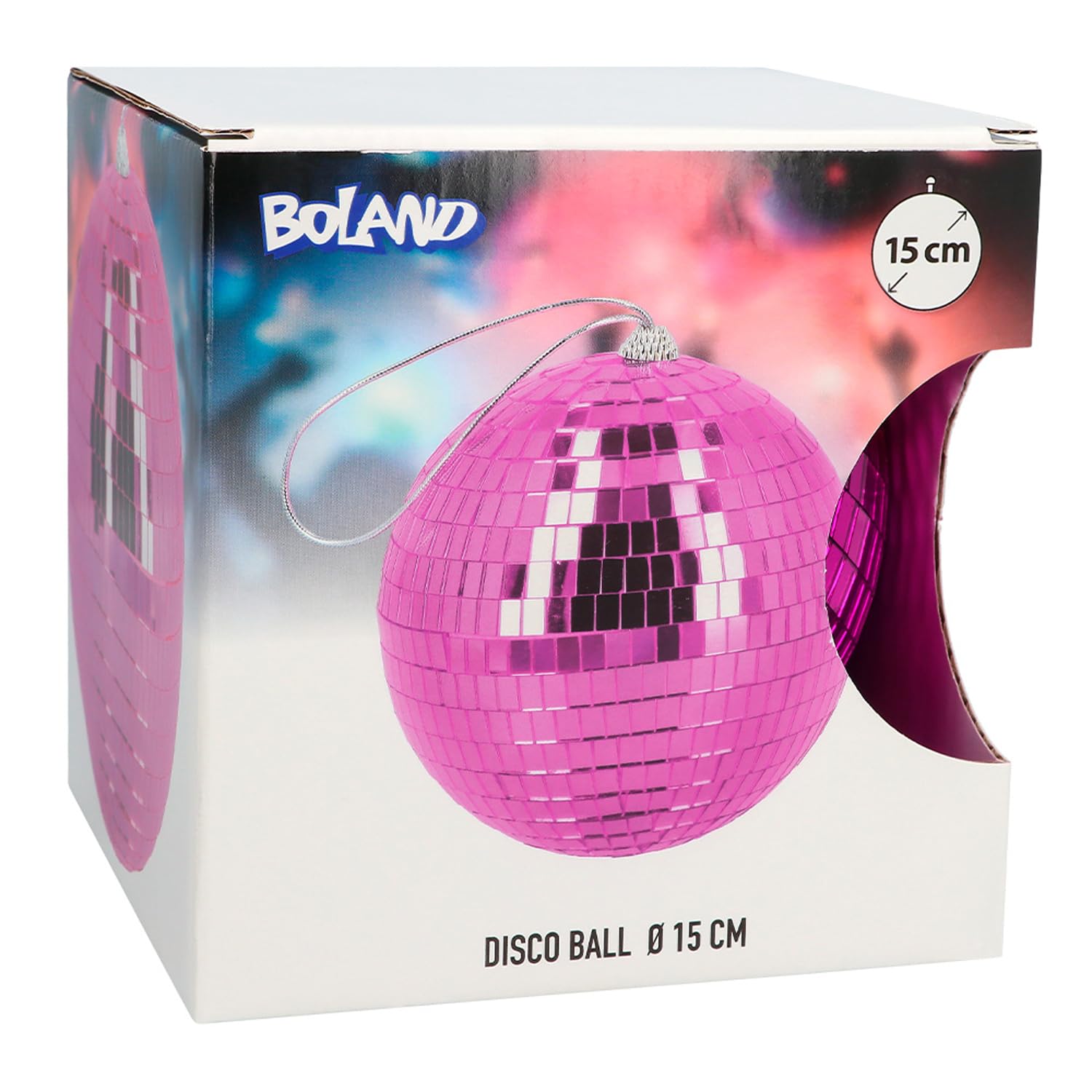 boland-discokugel-disco-fever-deko-rosa-15-cm-h-ngedeko image 3