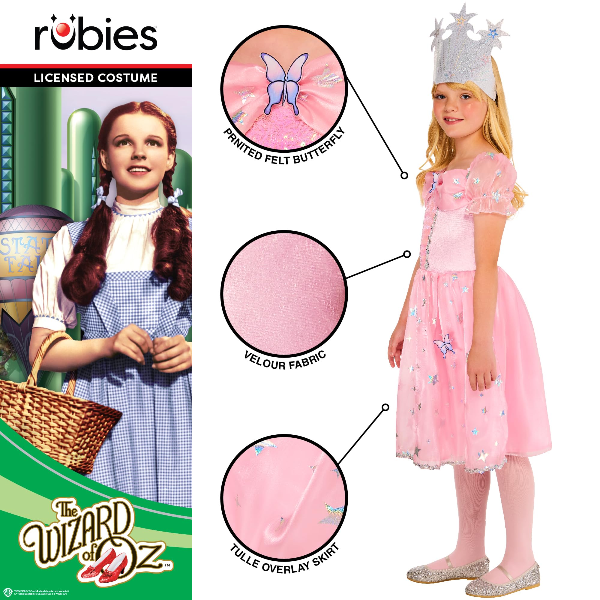 rubie-s-deluxe-glinda-kost-m-zauberer-von-oz-7-8-jahre-rosa image 4
