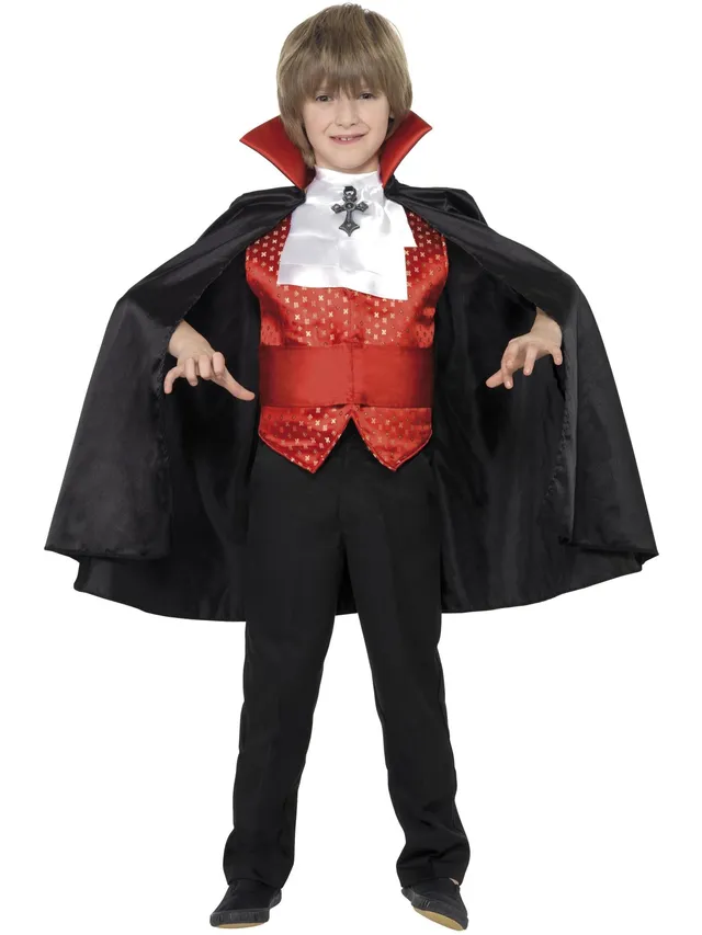 smiffys-fever-dracula-kost-m-jungen-schwarz-mit-cape image 1