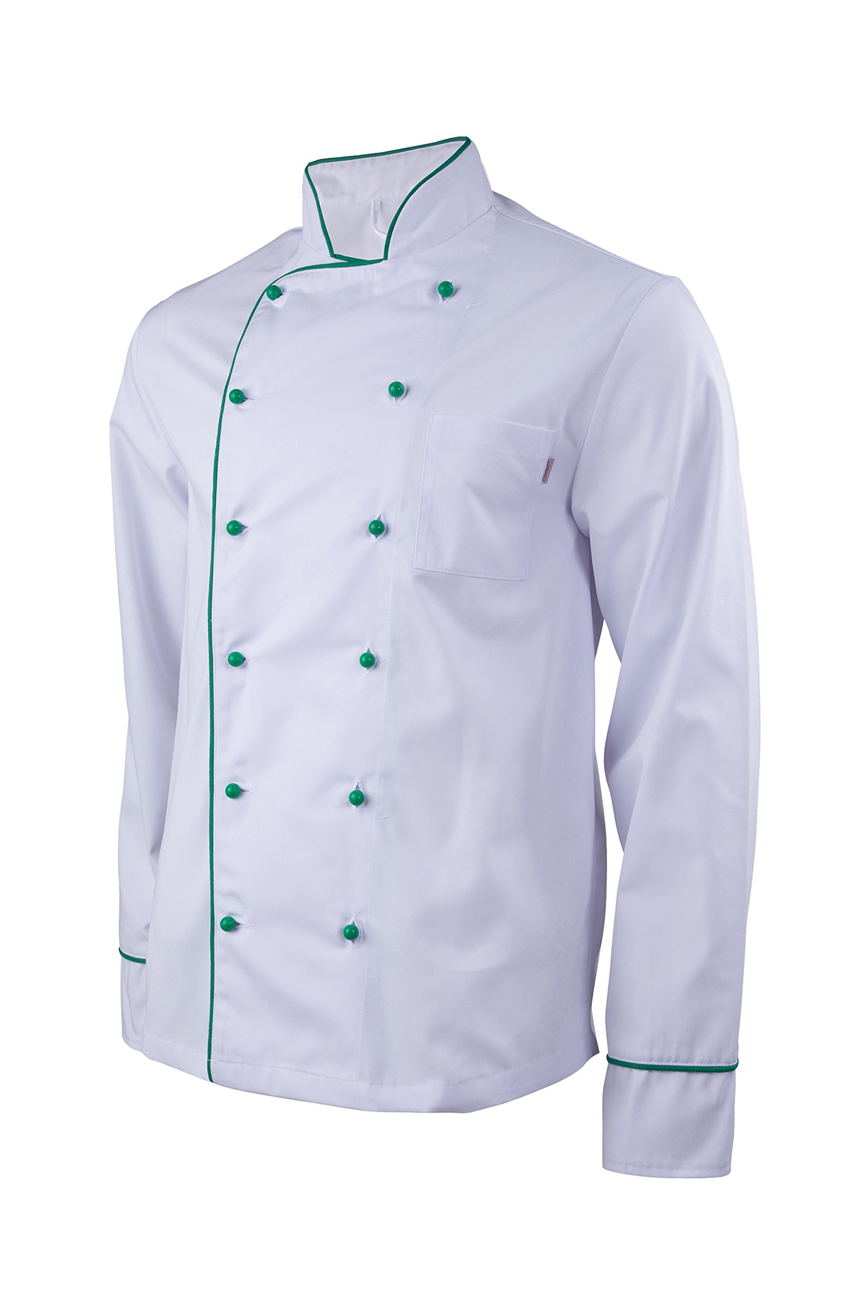clinotest-personal-kochjacke-langarm-wei-mit-paspeln image 2