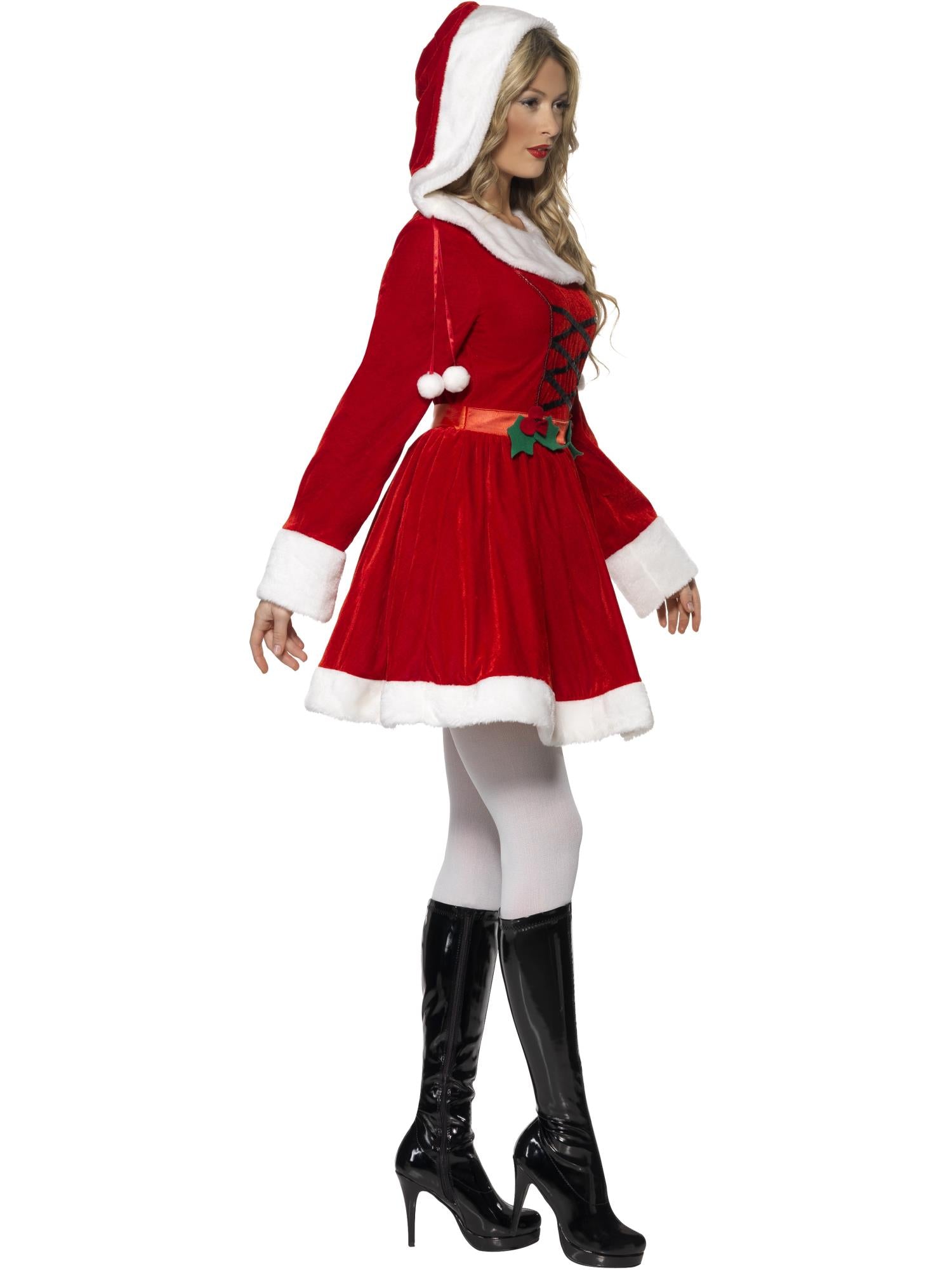 smiffys-fever-miss-santa-kost-m-damen-rot-kapuze-m image 3