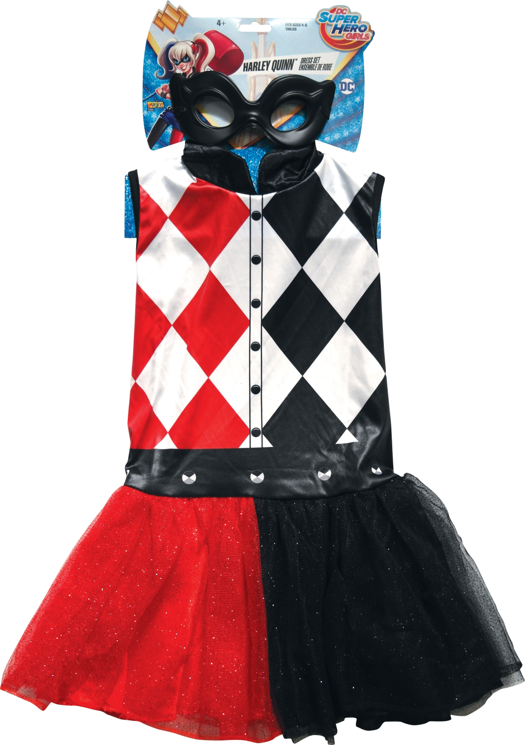 rubies-harley-quinn-tutu-kleid-rot-mit-maske image 2