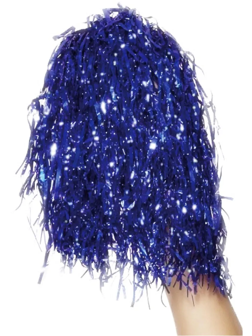 smiffys-fever-pom-poms-metallic-cheerleader-pompons-blau-2-st-ck image 1