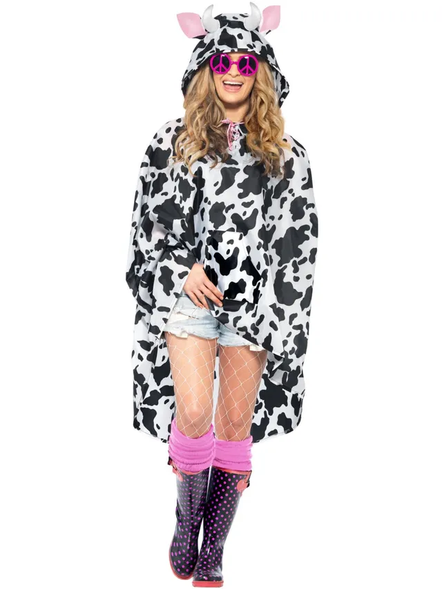 smiffys-fever-cow-party-poncho-kuhkost-m-schwarz-wei image 1
