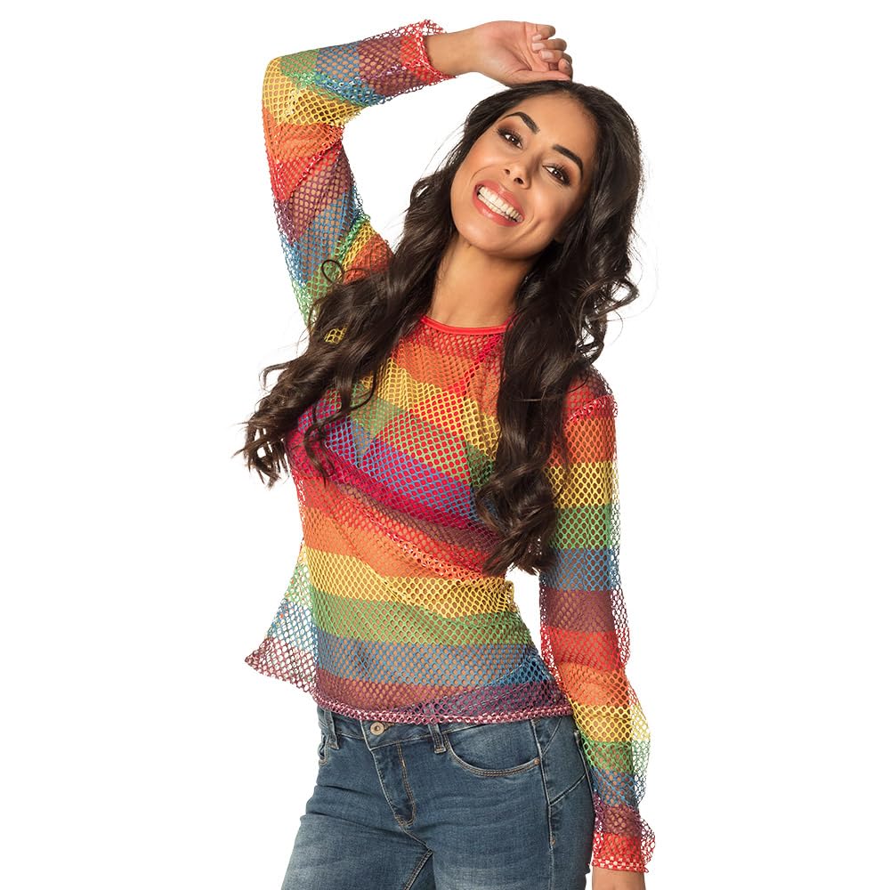 boland-fischnetz-shirt-neon-pink-m-l-party-oberteil-damen image 8