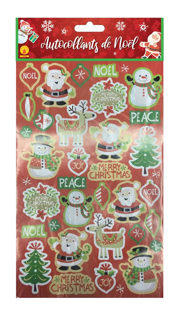 rubies-d-coration-weihnachtssticker-rot-gr-n-bogen image 1