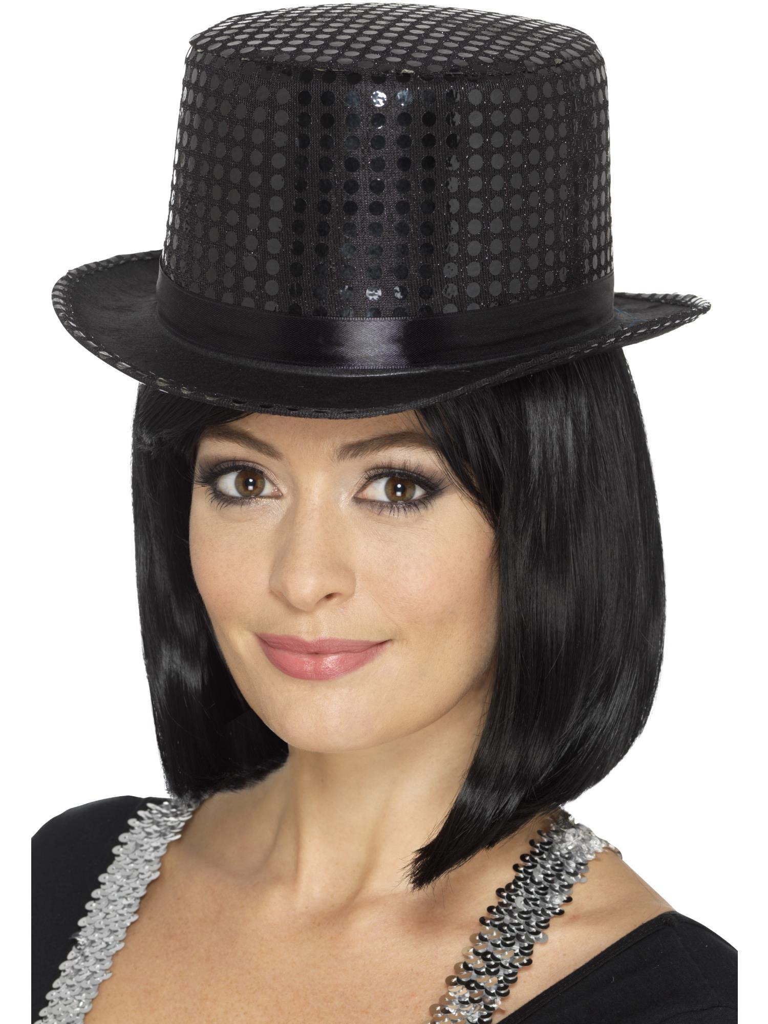 smiffys-fever-sequin-zylinder-schwarz-einheitsgr-e-glitzer image 2