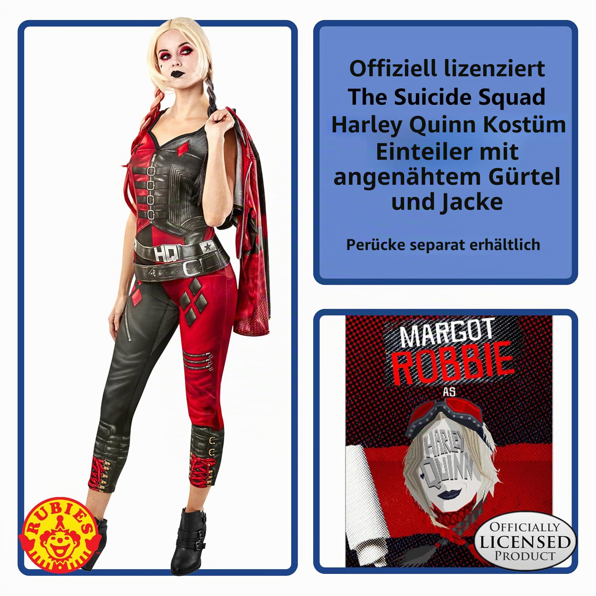 rubie-s-deluxe-harley-quinn-overall-damen-xs-mehrfarbig image 2