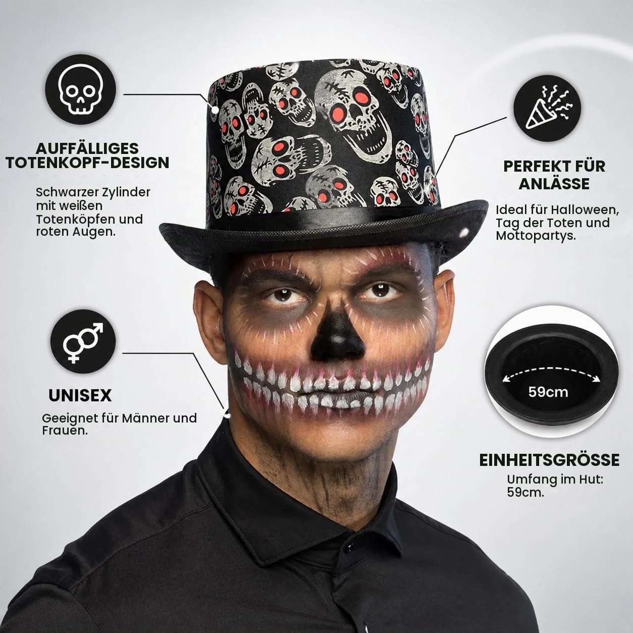 boland-headwear-skull-blink-hut-schwarz-totenkopf image 2