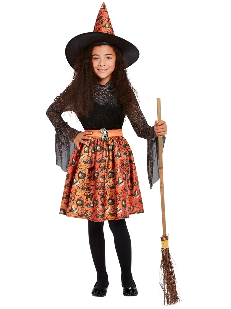 smiffys-fever-vintage-witch-hexenkost-m-orange-s-4-6-jahre image 1