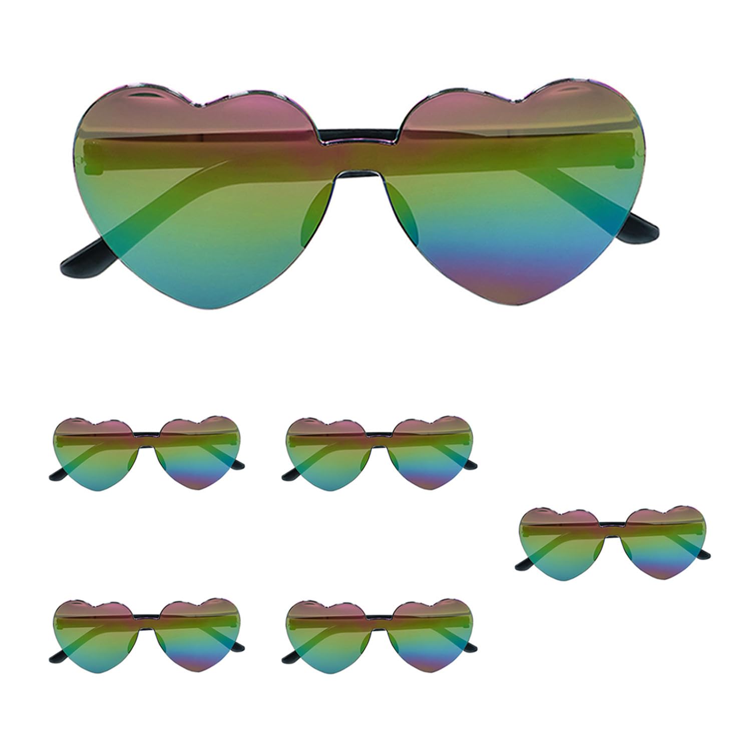 boland-love-peace-partybrille-6er-set-rot-hippie-fasching image 6