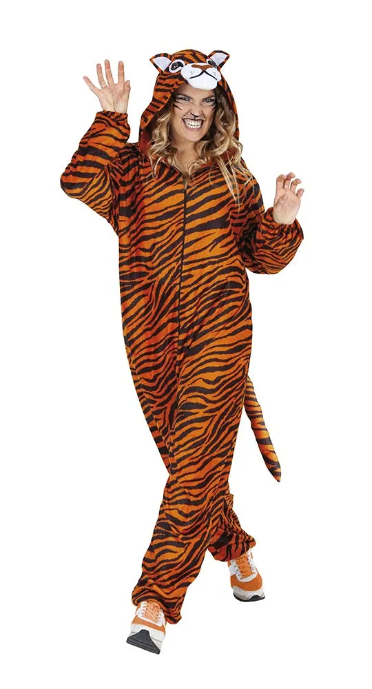 rubie-s-deluxe-tiger-kost-m-erwachsene-einheitsgr-e-mit-kapuze image 1