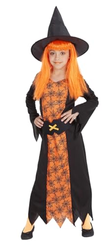 rubie-s-deluxe-hexe-kost-m-kinder-9-10-jahre-orange-mit-hut image 3