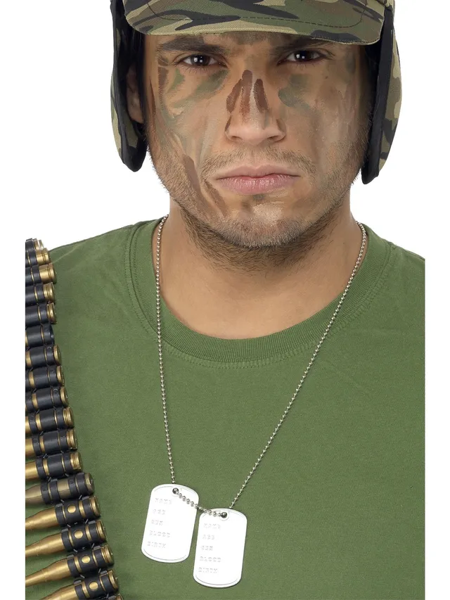 smiffys-fever-dogtags-kette-silber-soldaten image 1