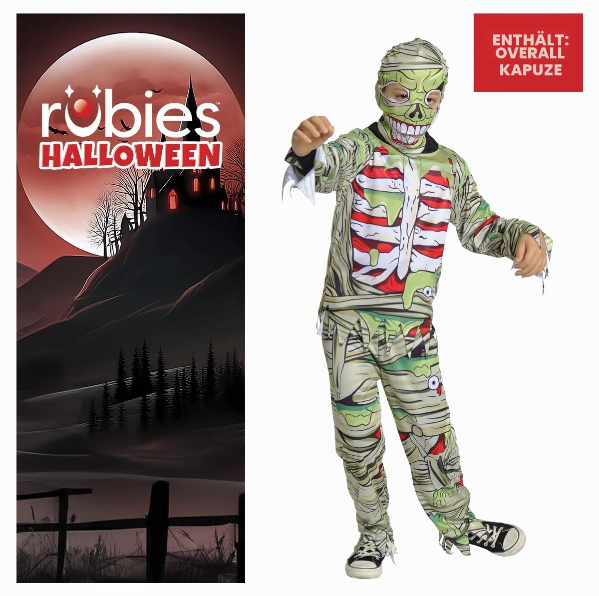 rubie-s-deluxe-zombie-mumienkost-m-kinder-jumpsuit image 2