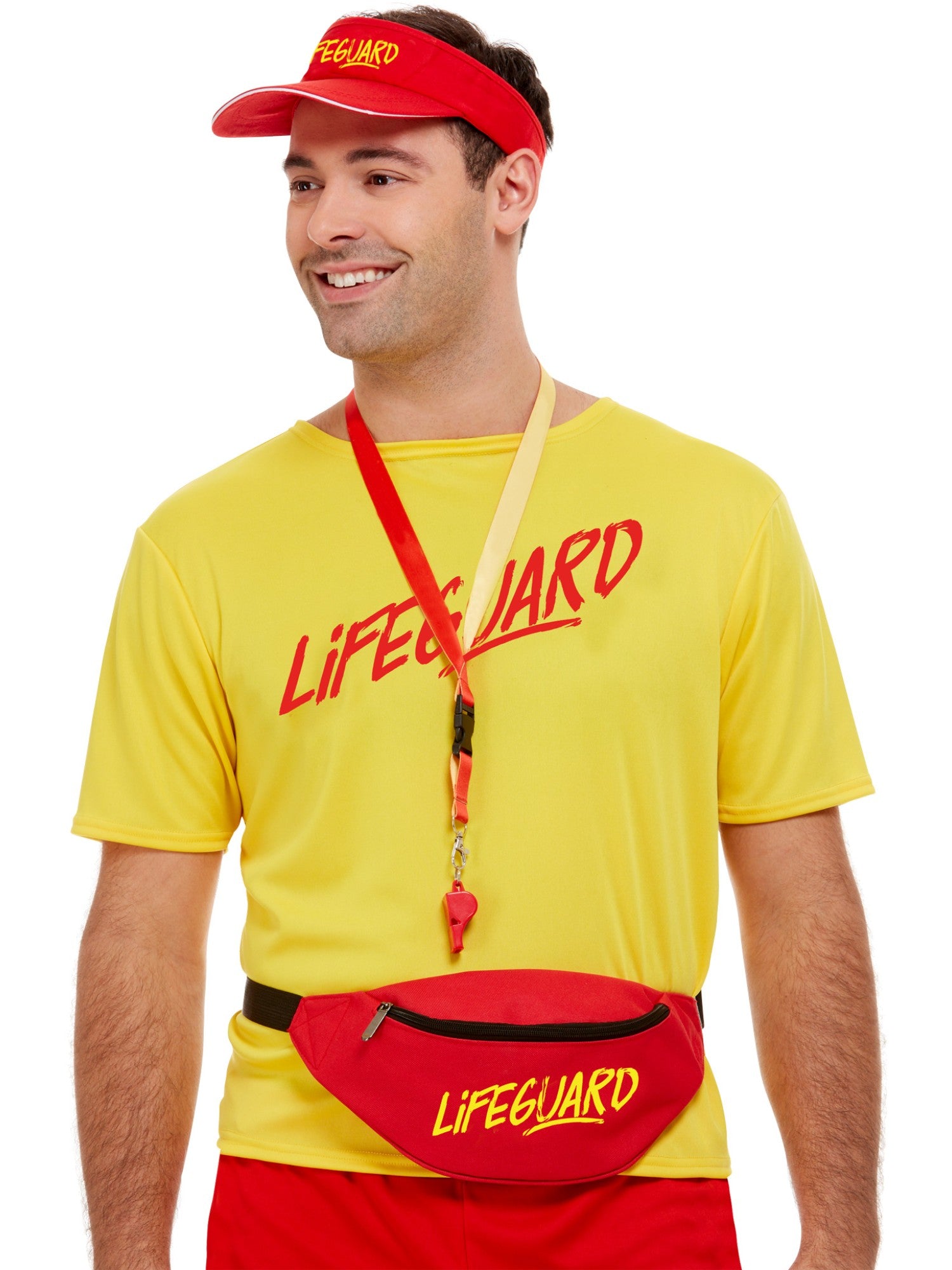 smiffys-fever-lifeguard-kit-kost-mset-rot-unisex image 1
