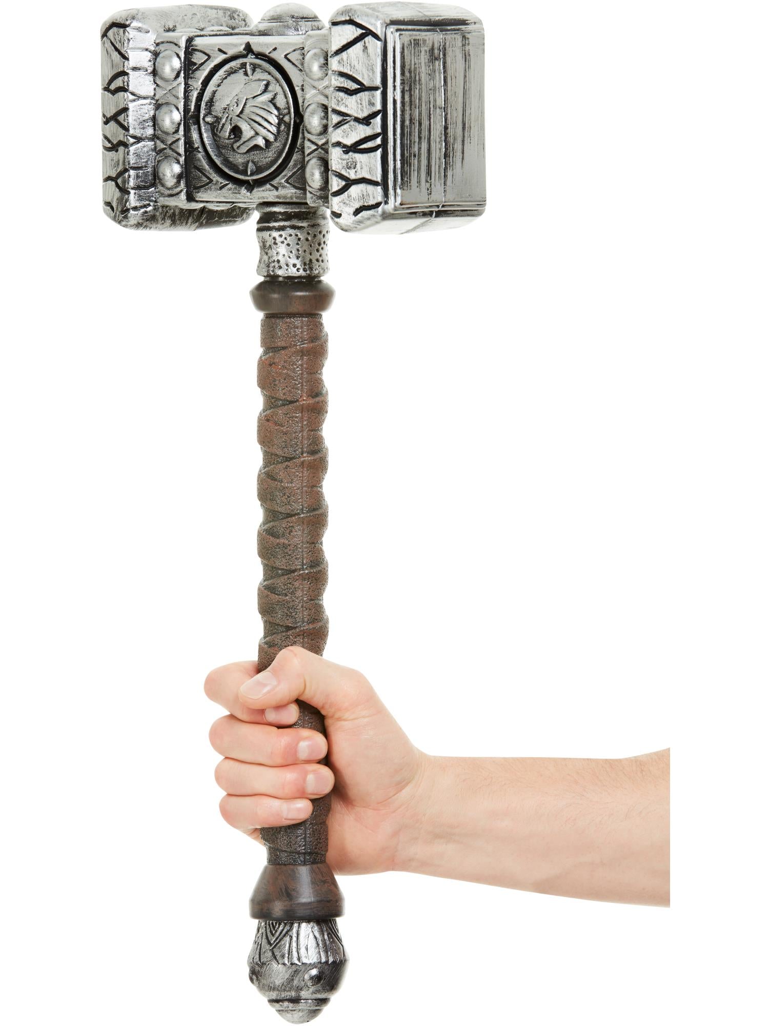 smiffys-fever-hammer-prop-thor-spielzeug-silber-braun image 2