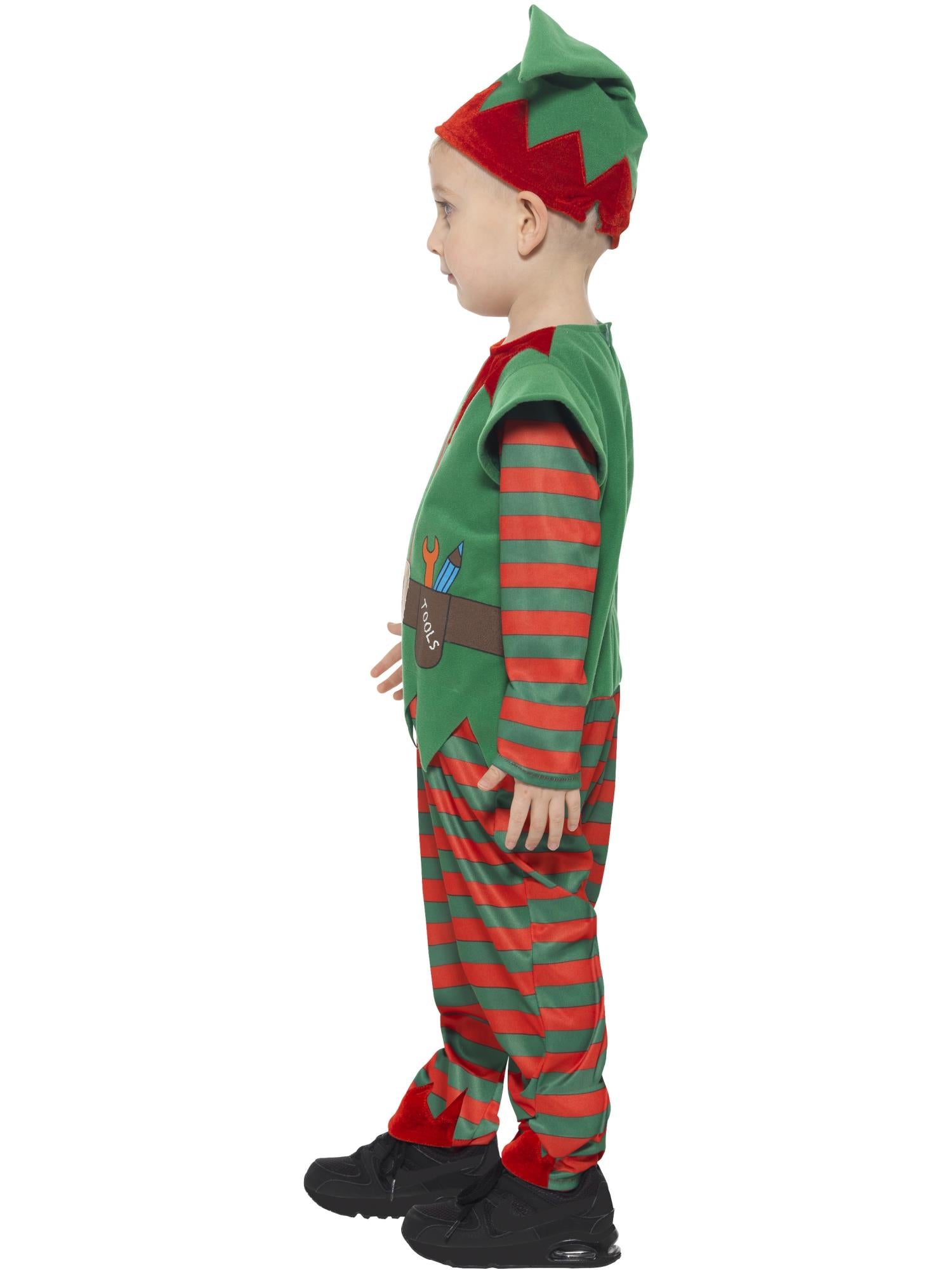 smiffys-fever-elf-kleinkind-kost-m-rot-gr-n-mit-m-tze image 3