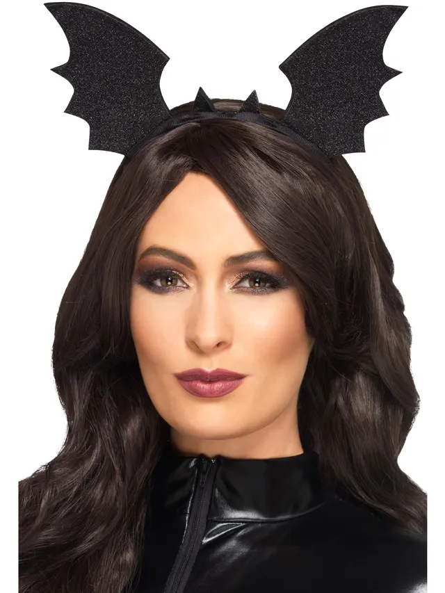 smiffys-fever-fledermaus-haarreif-schwarz-glitzer image 1