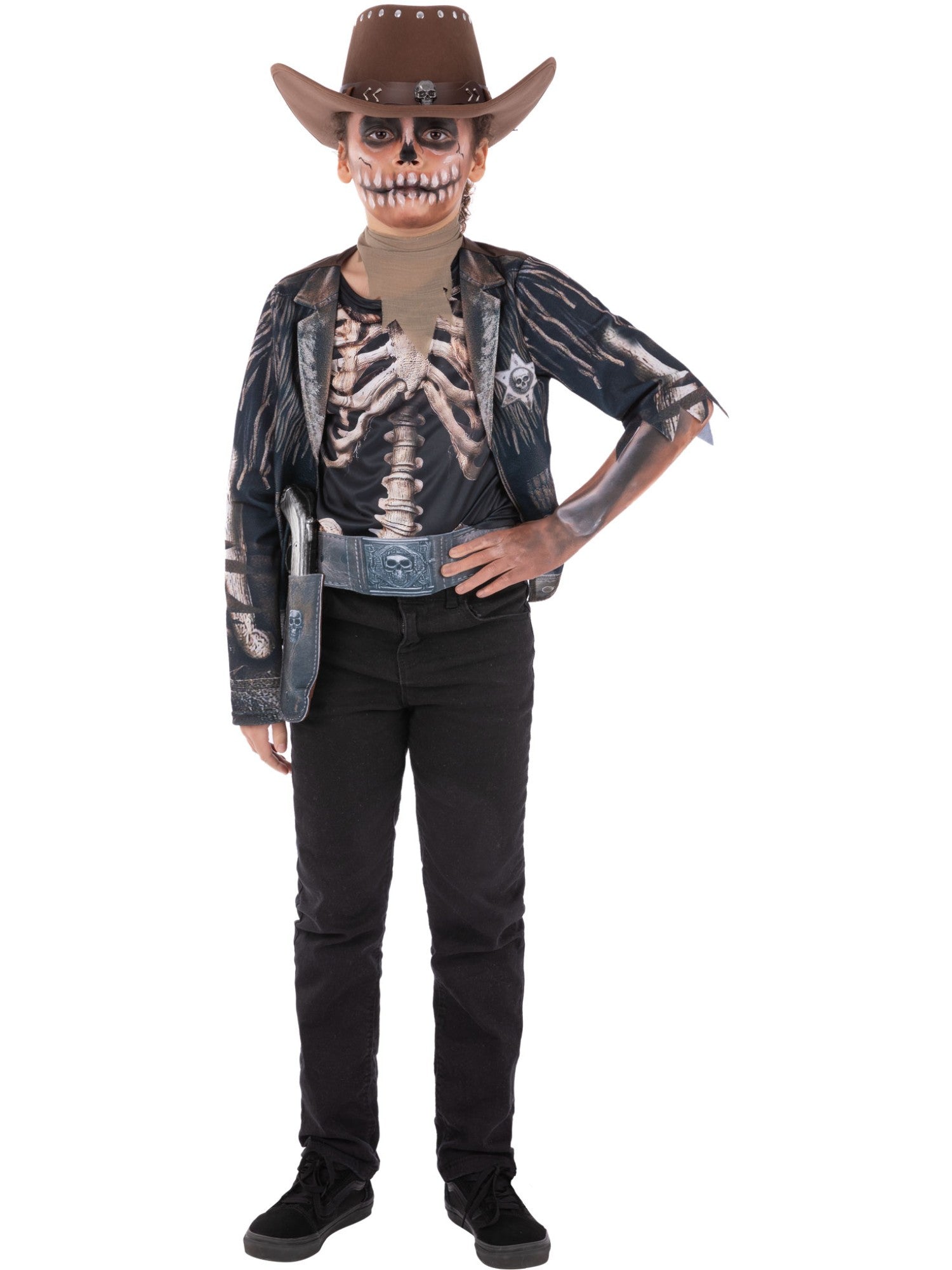 smiffys-fever-cowboy-skelett-kost-m-kinder-schwarz-3-teilig image 4