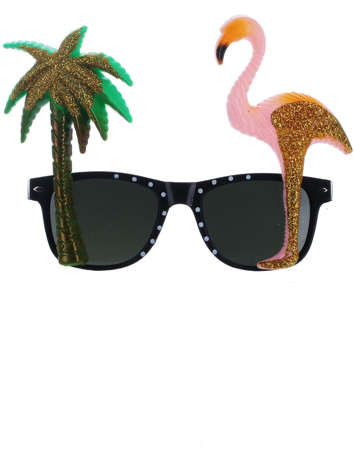 smiffys-fever-specs-partybrille-flamingo-palme-schwarz image 2