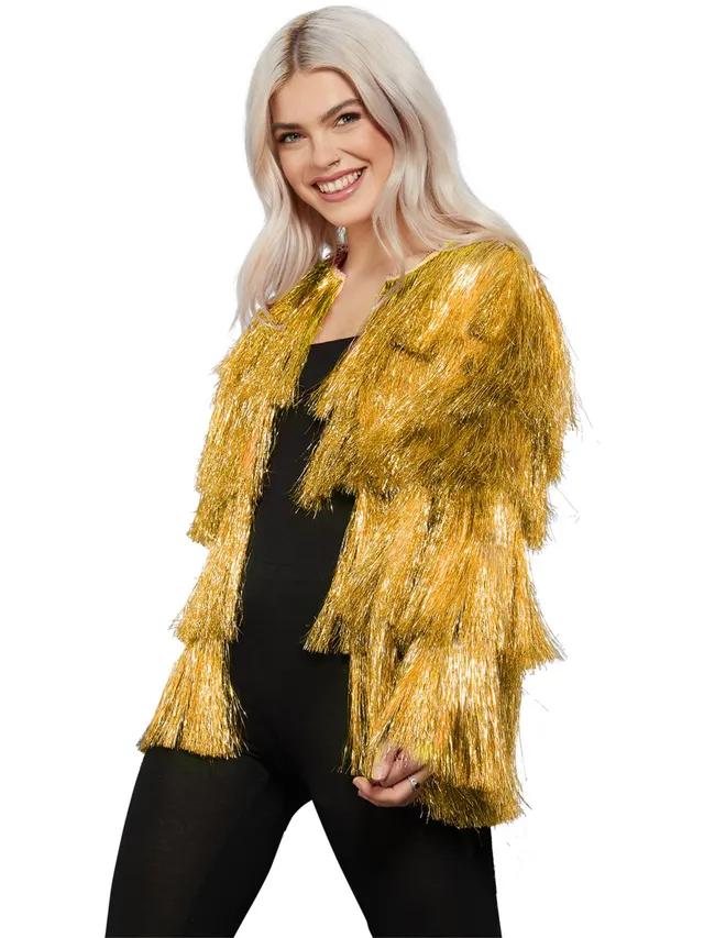smiffys-fever-tinsel-festival-jacke-gold-fransen-damen image 1