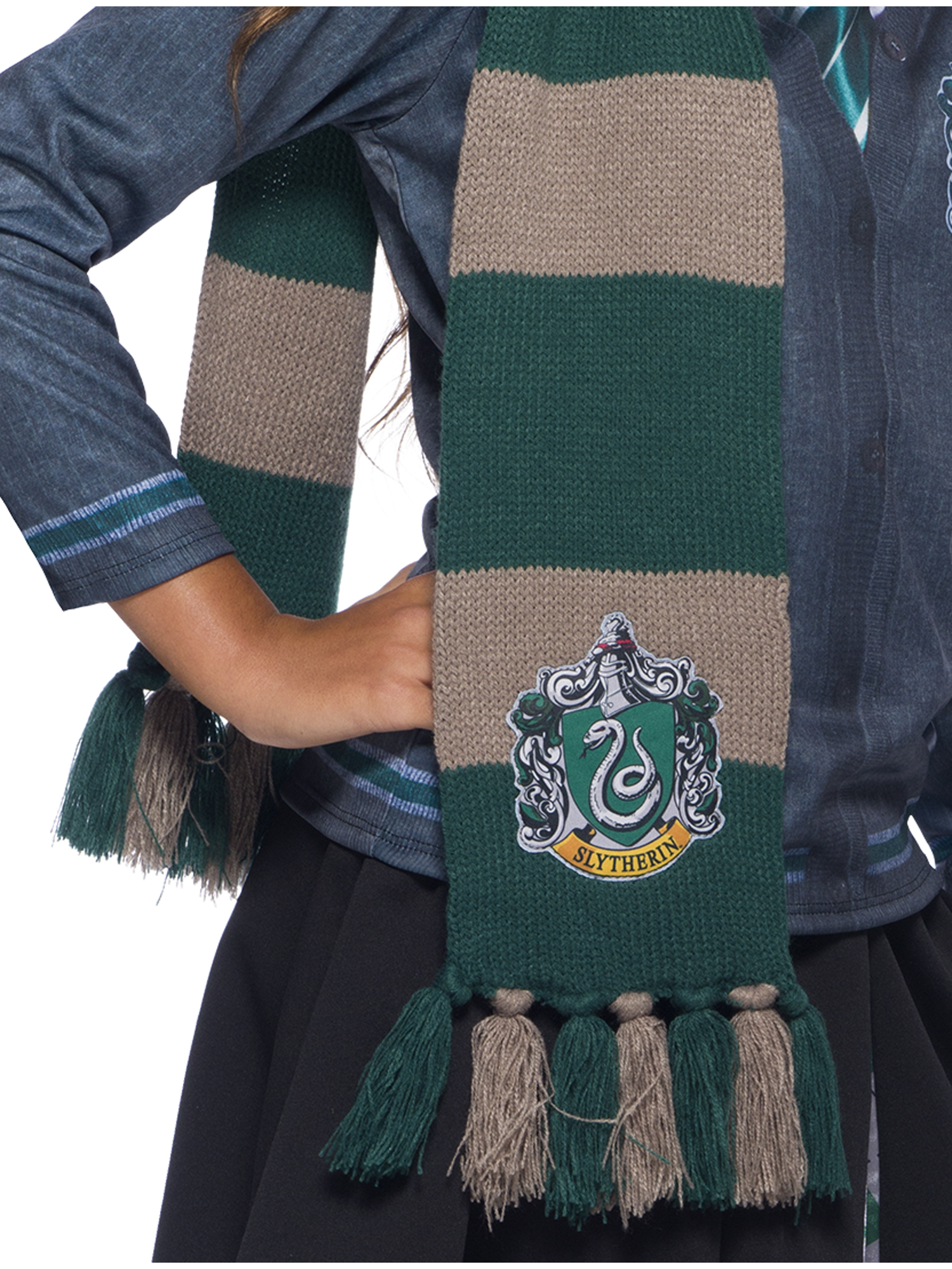 rubies-serpentard-schal-slytherin-gestreift-mit-wappen image 3