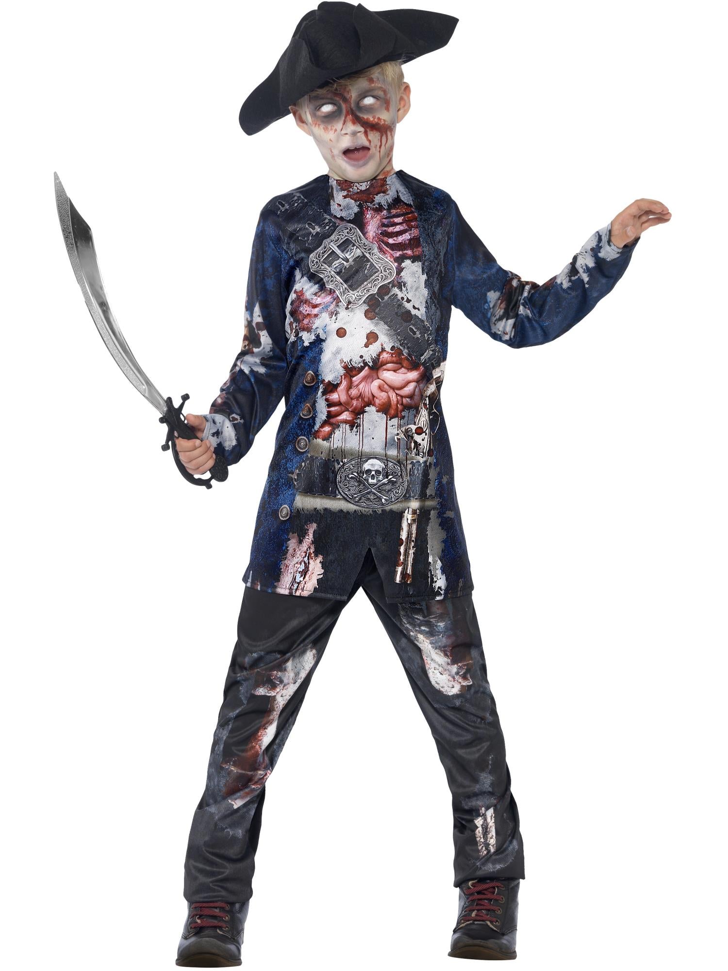 smiffys-fever-pirat-kost-m-zombie-jungen-schwarz-3-tlg image 1