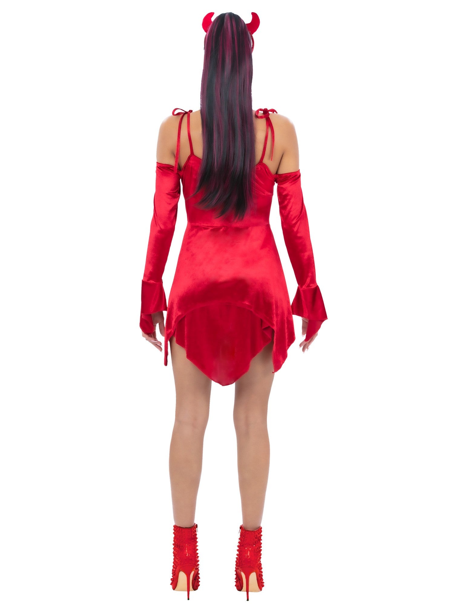 smiffys-fever-teufel-kost-m-kleid-damen-rot-mit-h-rner image 2