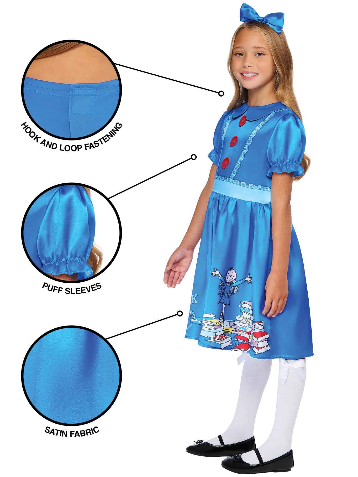 rubie-s-deluxe-matilda-kinderkost-m-7-8-jahre-kleid-blau image 4