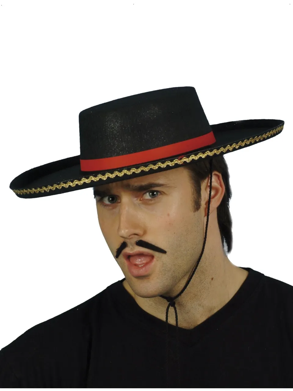 smiffys-fever-spanischer-hut-schwarz-mit-goldborte-erwachsene image 1