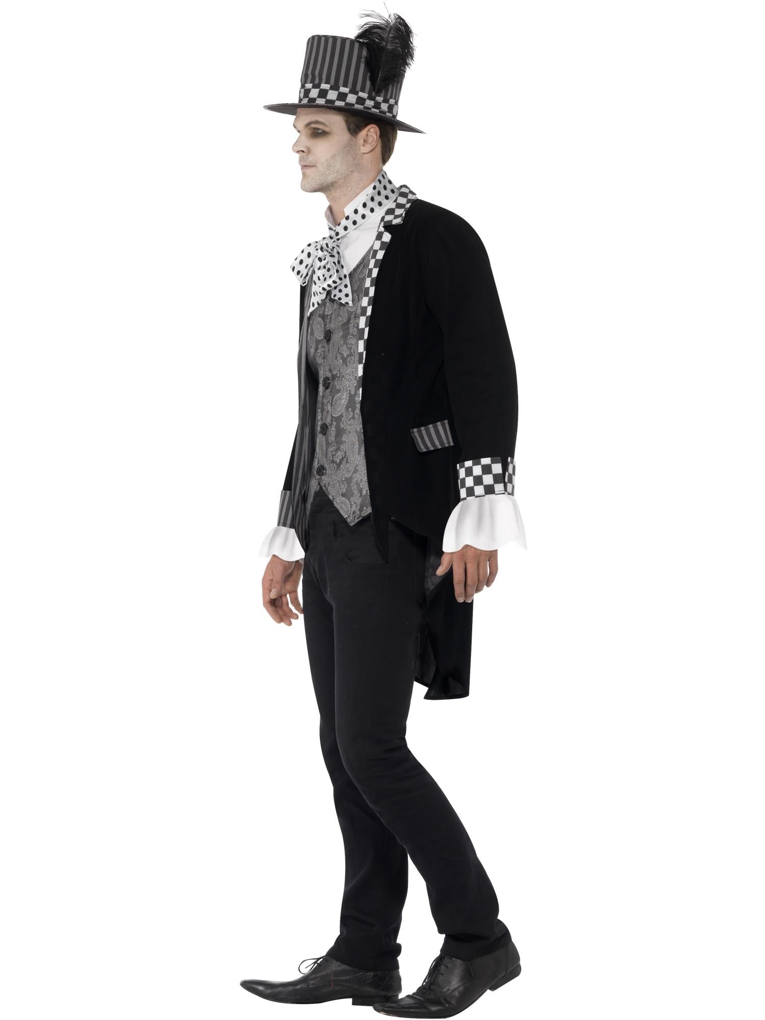 smiffys-fever-dark-hatter-kost-m-herren-schwarz-mit-hut-m-xl image 3