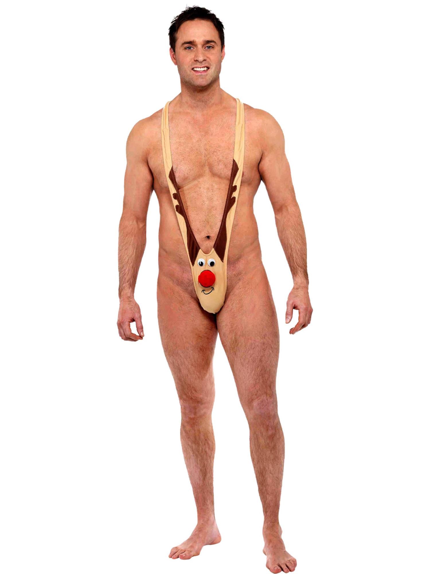 smiffys-fever-rudolf-mankini-herren-rentier-beige-gr-m-l image 4