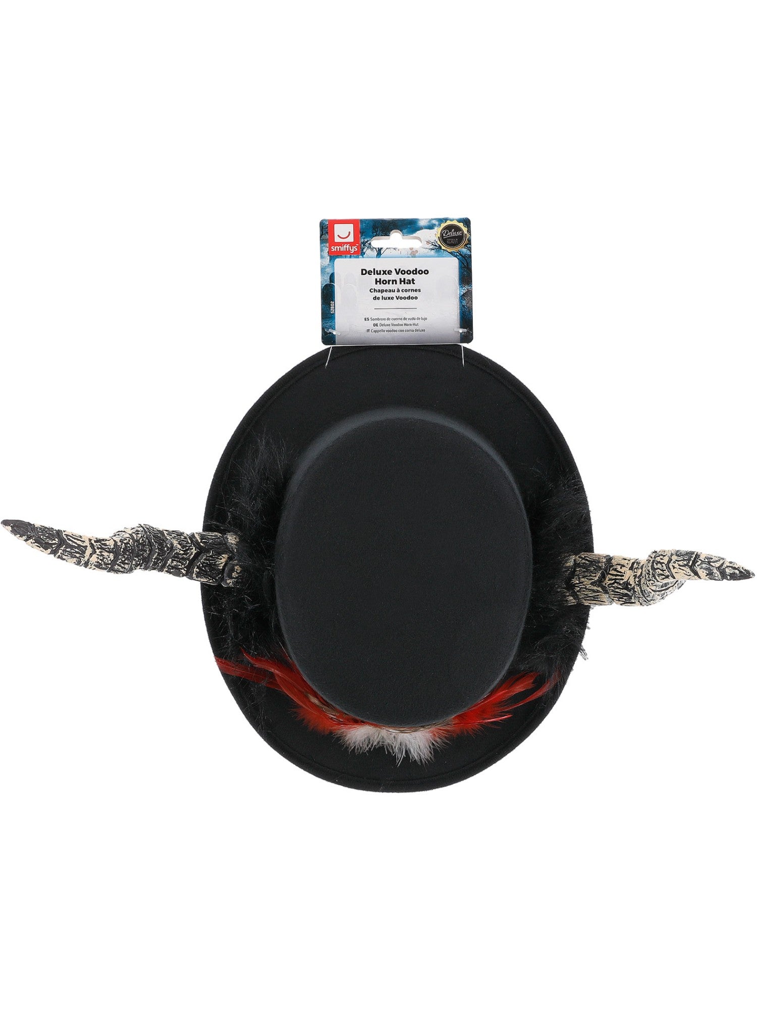 smiffys-fever-voodoo-horn-hut-filzhut-federn-schwarz image 3
